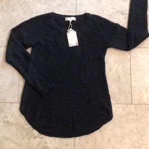 Pink Rose Navy, light weight sweater/tunic- cute transition piece for fall